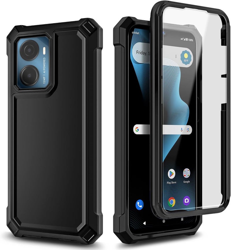 WDHD for Cricket Magic 2 5G Case (2024), AT&T Propel 2 5G with [Built-in Screen Protector], [9FT Military Grade Drop Tested] Full-Body Protective Shockproof Bumper Case (Black) - Image 2